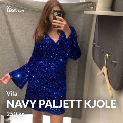 Navy paljettkjole festkjole