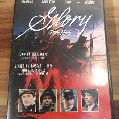 Glory - Ærens Mark (norsk tekst) 1989 film DVD
