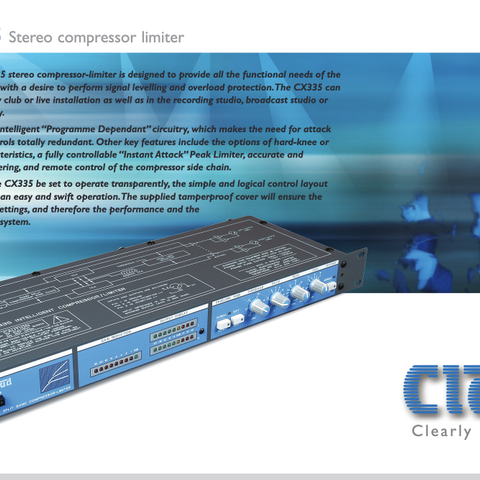 Studio gear: Cloud CX335 Stereo Dual-Band Compressor / Limiter