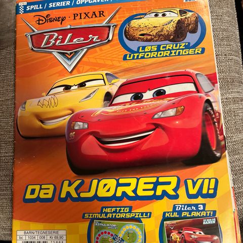 3 stk Disney Pixar Biler