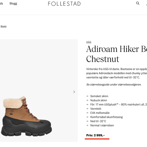 UGG SKO - ADIROAM HIKER / stilig, behagelig og praktisk vintersko / fjellsko