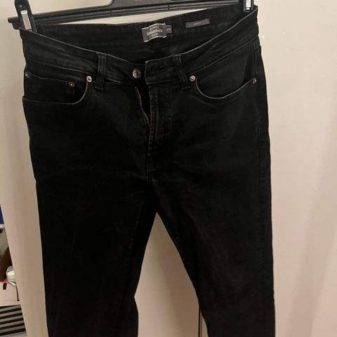 Sorte jeans, «Florida». Dressmann. (32/30 slim-fit) stretch.
