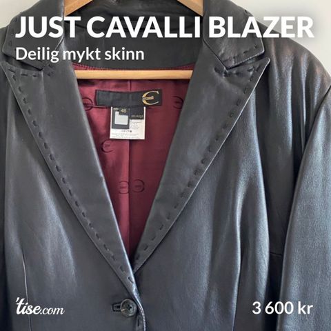 JUST Cavalli skinnjakke - flott vintage!