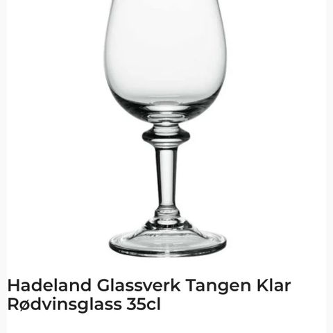 Tangen rødvinsglass- Hadeland Glassverk