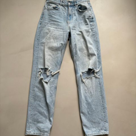 Gina Tricot tøff jeans, dongeri bukse. Str 36