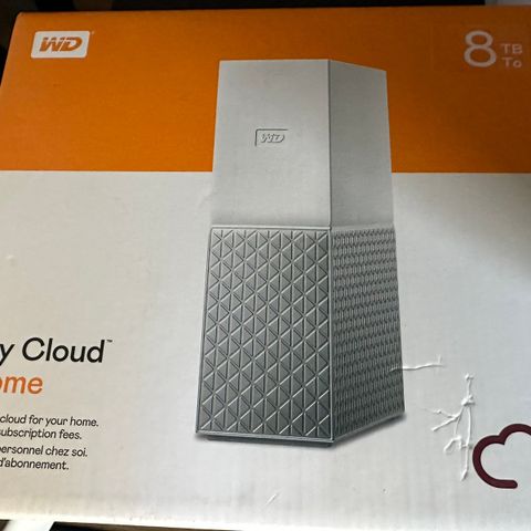 My cloud Home fra WD NAS med innebygd harddisk 8TB