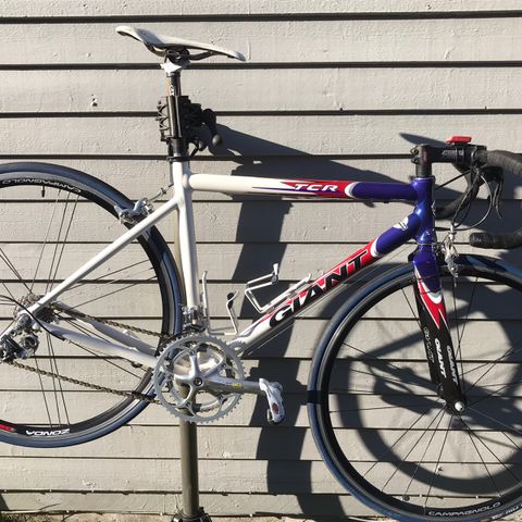 Giant TCR Landevei Sykkel 50cm Slooping Campagnolo Record Norges Farge