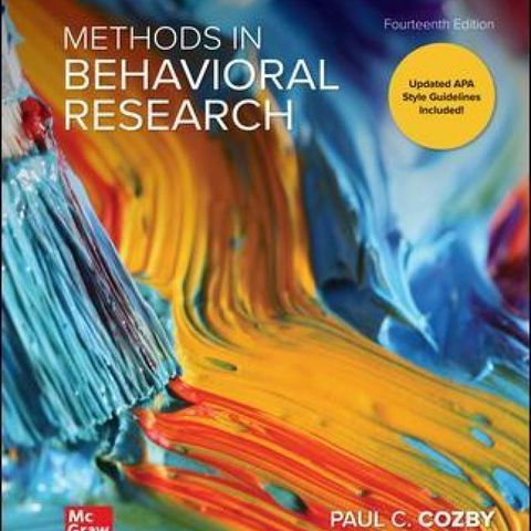 Methods in behavioral research