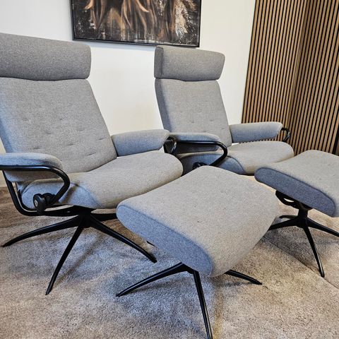 NY PRIS! 2 stk. Stressless® Erik(M) Cross lenestoler m/krakk- NY PRIS: 65.000,-