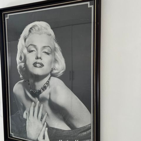 Marilyn Monroe bilde sort/hvitt 92 cm x 67,5 cm