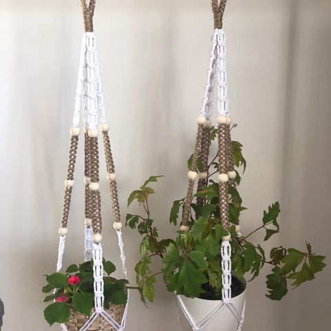 Makrame / macrame  blomsterampel / blomsterhenger