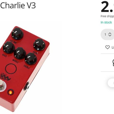 JHS angry charlie V3 distortion pedal