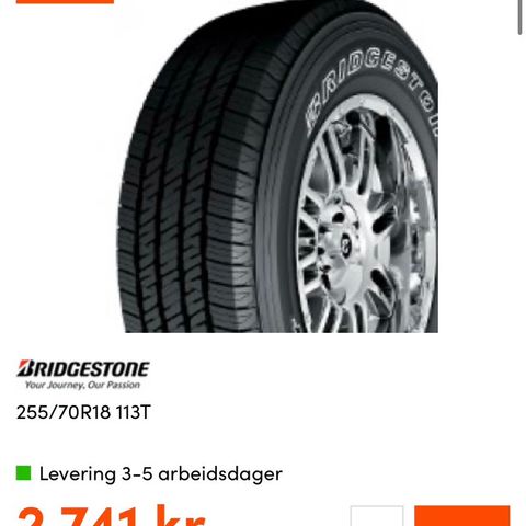 Bridgestone Dueler H/T 685 255/70 R18  sommerdekk