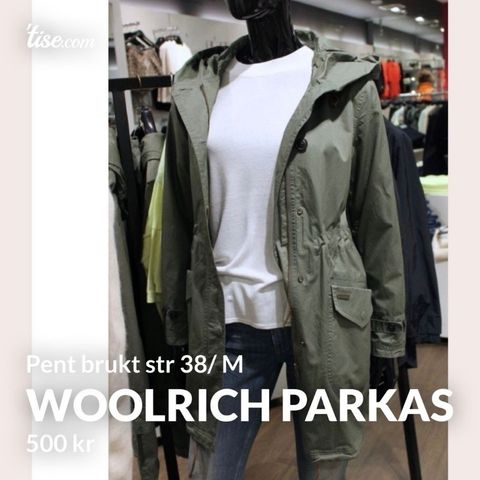 Woolrich parkas, vår/sommer/høst