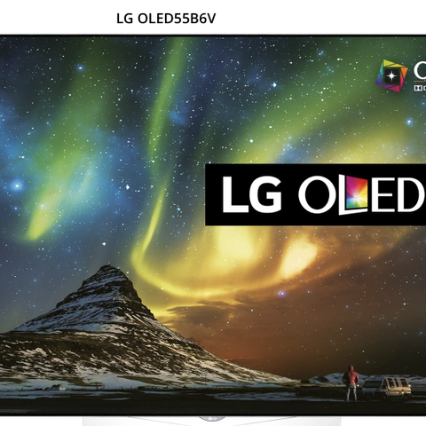 LG OLED 55 B6V for montering på vegg selges med vegg-stativ.