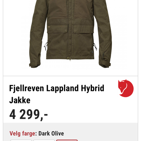 Fjellreven Lappland Hybrid Jakke.