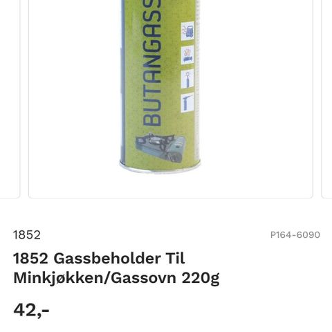 12 stk - 1852 Gassbeholder Til Minkjøkken/Gassovn 220g