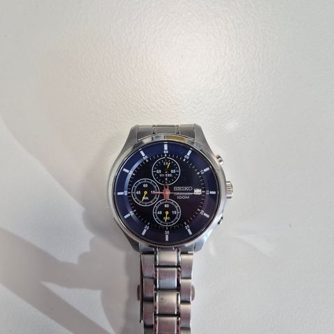 Seiko Chronograph Blå/Stål, vurderes å selges.