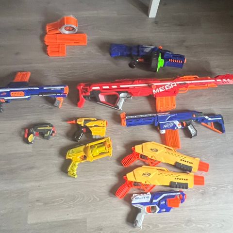 Nerf guns med ekstra deler