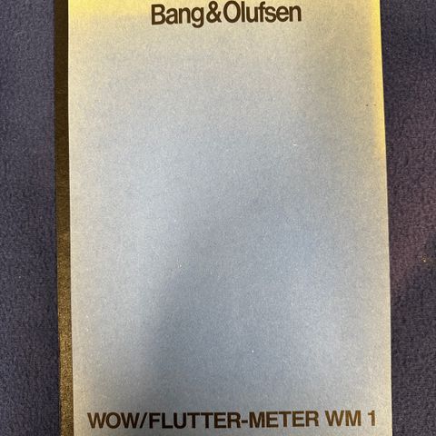 Bang & Olufsen WOW/FLUTTER-METER WM1 manual selges.