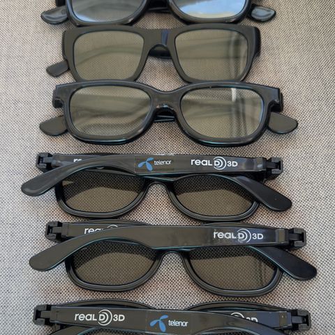 6 stk 3D kinobriller fra Real D 3D selges!