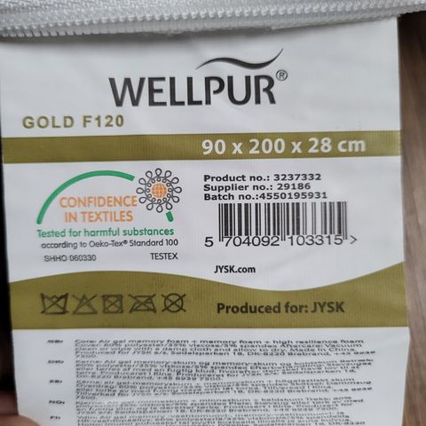 Madrass Wellpur Gold F120 90x200
