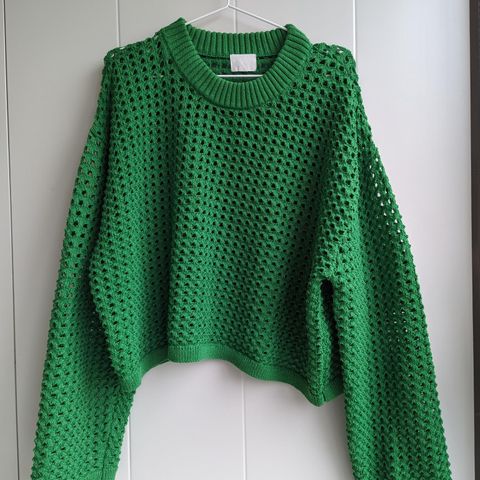 Grønn kort genser, plus size