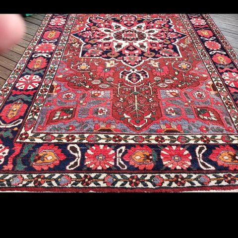 Ny vask Stor vintage persisk teppe heriz håndknittet 210x310cm som ny