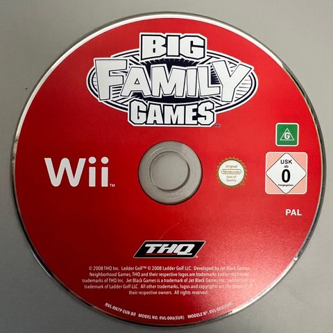 Nintendo Wii spill: Big Family Games (bare disken)