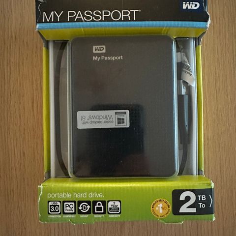 Western Digital ekstern harddisk 2TB - som ny!