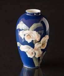 ROYAL COPENHAGEN 1886/47C Blomster Vase Iris blomst Utmerket eksemplar