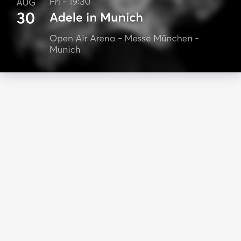 Adele - Munich 30.august 2stk OVERFØRING ÅPEN