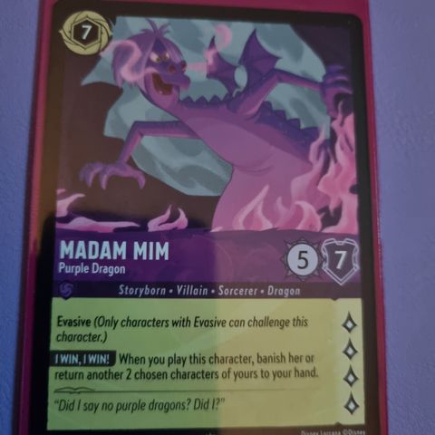 Madam Mim - Purple Dragon - Rise of the Floodborn Disney Lorcana