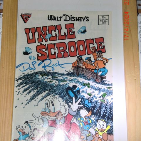 Walt Disney Uncle Scrooge Onkel Skrue Tegneserie #224 Signert