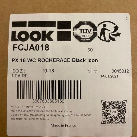 Look FCJA018 WC ROCKERACE Black Icon