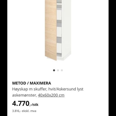 Ikea Metod høyskap, frittstående