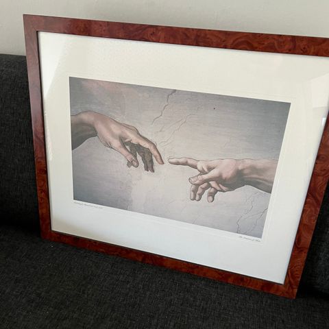 Flott Michelangelo bilde - Creation of Adam 65 x 55 cm