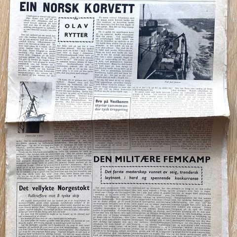 Originaleksemplar av Norsk Tidend, London, 13. oktober 1943