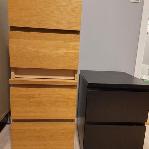 3 Malm nattbord fra IKEA