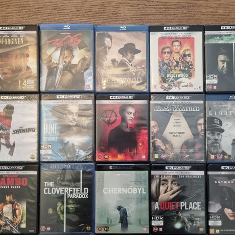 4K Ultra HD Film,  Filmsamling,  Nytt og Ubrukt - Bluray - Film Kolleksjon