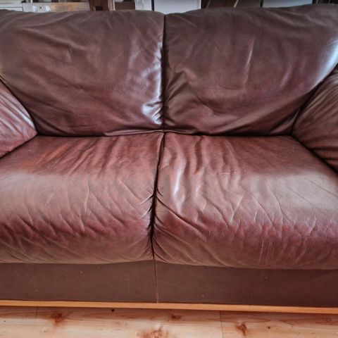 Komfortabel 2-seter sofa i skinn