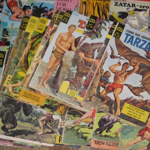 Stor lot Tarzan, mange eldre f.o.m Jungelserien 5 (1965)