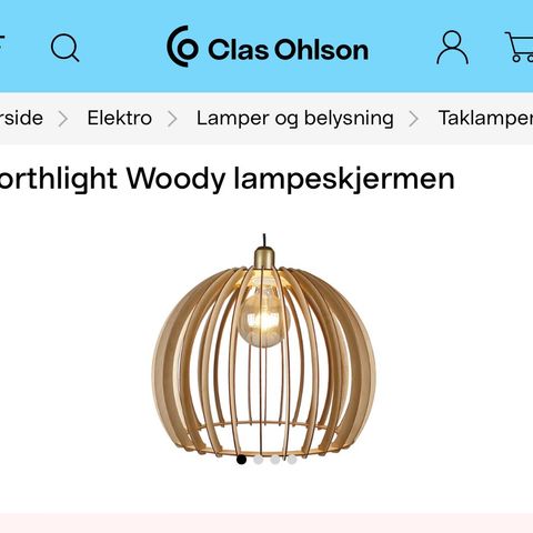 Lampeskjerm i tre fra Clas Ohlson