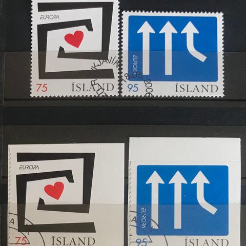 Island frimerker stemplet, afa 1119-1120E, Europamerker - Integrasjon