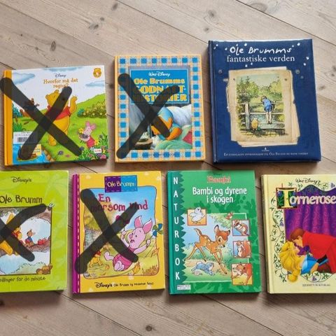 📚 Barnebøker: Ole Brumm, Bambi og Tornerose. Fra 5-75 kr