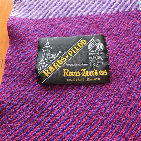 Vintage Rørospledd ullteppe fra Røros Tweed