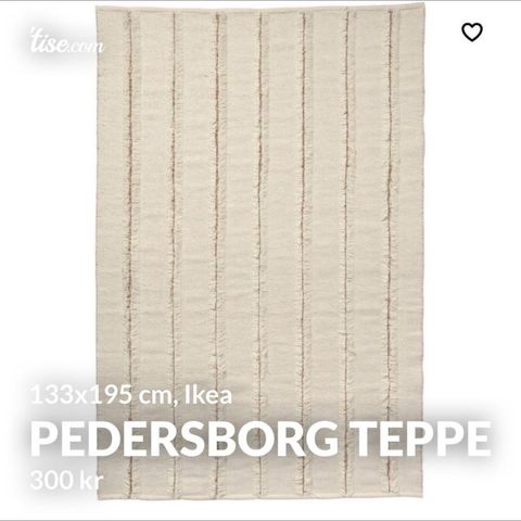 Pedersborg teppe ikea. Ca 1000 nytt.