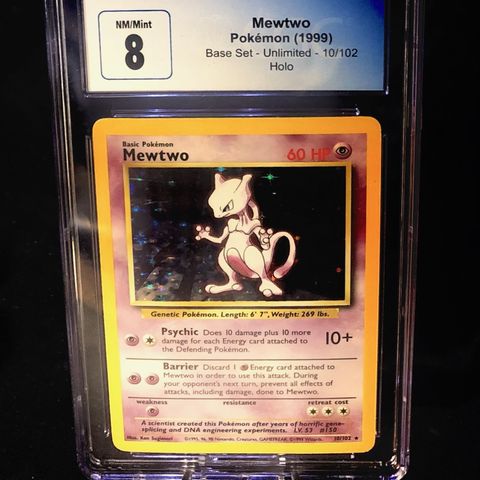 Pokemon Mewtwo Holo Base Set 10/102 - CGC 8 NM/M