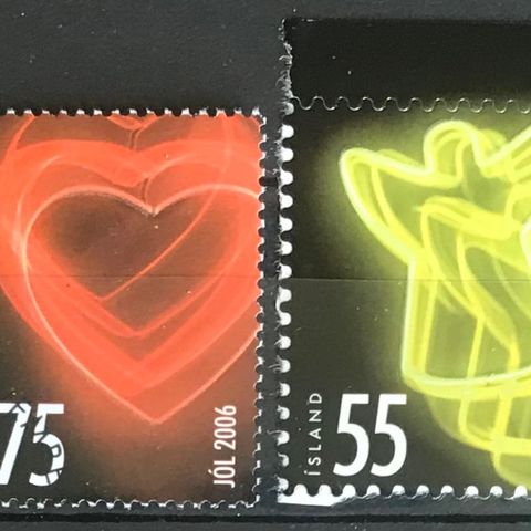 Island frimerker stemplet, afa 1130-31 + 1130E, Julefrimerker 2006