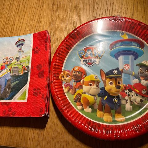 Paw Patrol Servietter og papptallerken